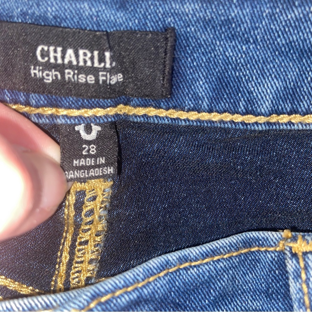 Vintage True Religion Jeans Womens Size 28 Charlie Flare Vintage 90s Y2K NWT - Picture 13 of 15